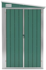 vidaXL Αποθήκη Κήπου Επιτοίχια Πράσινη 118x382x178 εκ από Γαλβ. Ατσάλι