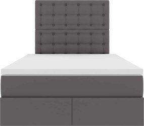 vidaXL Κρεβάτι Αποθήκης με στρώμα Γκρι 120 x 190 cm Τεχνητό Δέρμα