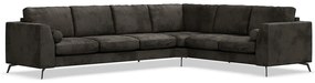 Γωνιακός Καναπές Seattle 180, Μαύρο, Ανθρακί, 340x270x88cm, Πόδια: Μέταλλο | Epipla1.gr