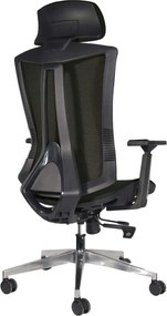 BF9600 Πολυθρόνα Γραφείου Διευθυντή, Βάση Αλουμινίου, Ύφασμα Μαύρο   1τμχ