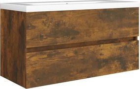 vidaXL Ντουλάπι Νιπτήρα Καπνιστή Δρυς 90x38,5x45 εκ Επεξεργασμένο Ξύλο