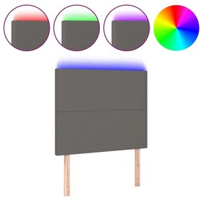 Κεφαλάρι Κρεβατιού LED Γκρι 80x5x118/128 εκ - Γκρι