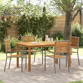 vidaXL Σετ Εξωτερικής Τραπεζαρίας 5 pcs Γκρι 150 x 90 x 74 cm