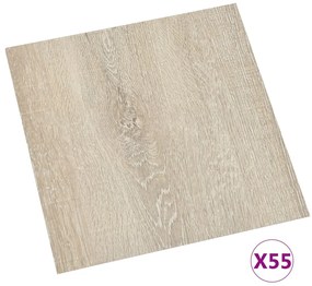 vidaXL Δάπεδο Αυτοκόλλητο Μπεζ 55 τεμ. 5,11 μ² από PVC