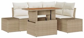 vidaXL Σετ Καναπέ Κήπου με μαξιλάρι 5 pcs Μπεζ, Κρέμα 100 x 55 x 73 εκ