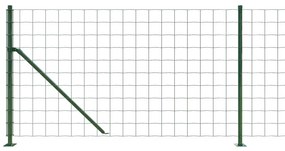 vidaXL Συρματόπλεγμα Περίφραξης Πράσινο 1,1 x 25 μ. με Βάσεις Φλάντζα