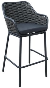 Σκαμπό μπαρ αλουμινίου Zuki στοιβαζόμενη με γκρι σκελετό και μαξιλάρι 55x54x109 εκ. 55x54x109 εκ.