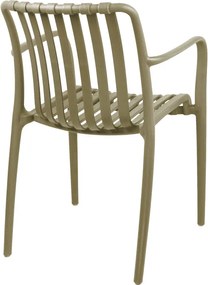 Πολυθρόνα Zoi pakoworld pp σε cappucino απόχρωση 58.5x54x80εκ