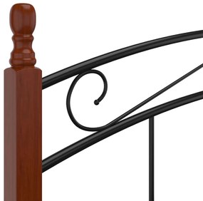 VidaXL Πλαίσιο κρεβατιού μαύρο μεταλ./μασίφ ξύλο δρυς 200x200εκ