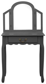 vidaXL Μπουντουάρ με Σκαμπό Γκρι 65x36x128 εκ. Ξύλο Παυλώνιας / MDF