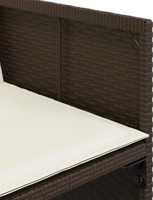 vidaXL Σετ Τραπεζαρίας Κήπου 15 τεμ Καφέ από Συνθ. Ρατάν με Μαξιλάρια
