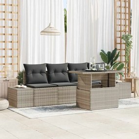vidaXL Σετ Καναπέ Κήπου 5 pcs Ανοιχτό γκρι 100 x 55 x 73 εκ