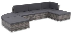 vidaXL Σετ Σαλόνι Κήπου 6 Τεμαχίων με Μαξιλάρια Γκρι από Συνθετικό Ρατάν