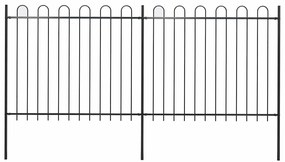 vidaXL Φράχτης Κήπου με Κορυφή από Ατσάλι 359 x 150 εκ. Μαύρος