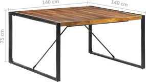 vidaXL Τραπεζαρία 140 x 140 x 75 εκ. από Μασίφ Ξύλο
