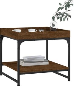 vidaXL Τραπεζάκι Σαλονιού Καφέ Δρυς 49,5x49,5x45εκ. Επεξεργ. Ξύλο