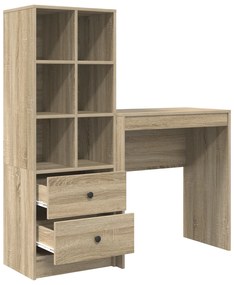 vidaXL Γραφείο με Αποθήκευση Sonoma Oak Επεξεργασμένο Ξύλο