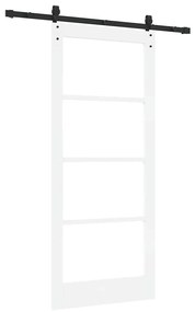 vidaXL Συρόμενη Πόρτα Λευκό 86 x 198.5 cm Ξύλο και μέταλλο