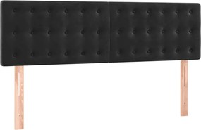 vidaXL Κρεβάτι Boxspring με Στρώμα Μαύρο 140x190 εκ. Βελούδινο
