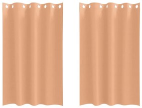 vidaXL Κουρτίνες με κουρτίνες 2 pcs Ανοιχτό καφέ Πολυεστέρας