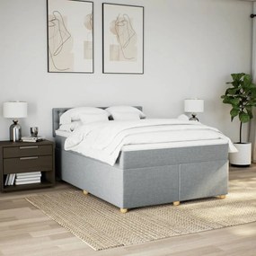 ΚΡΕΒΑΤΙ BOXSPRING ΜΕ ΣΤΡΩΜΑ ΑΝΟΙΧΤΟ ΓΚΡΙ 140X200 ΕΚ. ΥΦΑΣΜΑΤΙΝΟ 3286717