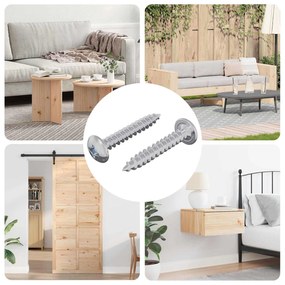 vidaXL Ξυλοβίδες 2 pcs Ασημί M4 x 25 mm Ατσάλι