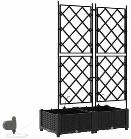 vidaXL Ζαρντινιέρες κήπου Μαύρο 80 x 40 x 126 cm Ατσάλι
