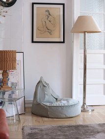Πουφ Λαγουδακι Υφασμα Βελουδο Ανοιχτό Τυρκουάζ