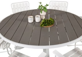 Τραπέζι εξωτερικού χώρου Dallas 2153, Polyξύλο, 73cm, Γκρι, Άσπρο, Μέταλλο | Epipla1.gr