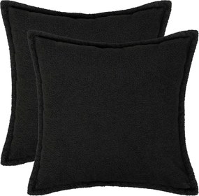 vidaXL Κάλυμμα Μαξιλαριού 2 pcs HOUTEN Μαύρο 50 x 50 cm Μπουκλέ
