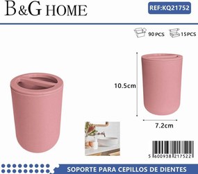 Θήκες οδοντόβουρτσας πλαστικές σε σετ 5Χ - Pink - 21752