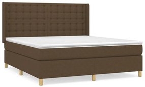 ΚΡΕΒΑΤΙ BOXSPRING ΜΕ ΣΤΡΩΜΑ ΣΚΟΥΡΟ ΚΑΦΕ 160X200 ΕΚ ΥΦΑΣΜΑΤΙΝΟ 3132324