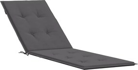 vidaXL Μαξιλάρι Ξαπλώστρας Ανθρακί (75+105) x 50 x 4 εκ.