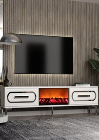Stewehome Έπιπλο τηλεόρασης με εστία και ντουλάπι 150x30x41 cm