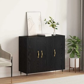 vidaXL Πλαϊνό γραφείο Μαύρο 90 x 34 x 80 εκ. Επεξεργασμένο ξύλο