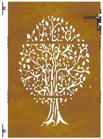 vidaXL Πόρτα Κήπου με Σχέδιο Δέντρου από Ατσάλι Corten 85x125 εκ.