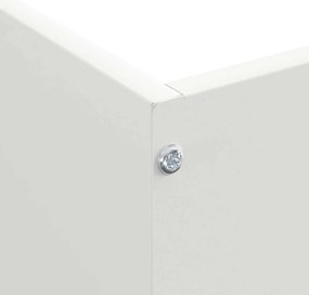 vidaXL Περίγραμμα γκαζόν Λευκό 50 x 50 x 13 εκ Ατσάλι
