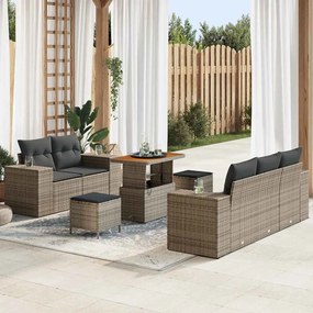 vidaXL Σετ Καναπέ Κήπου 8 pcs Γκρι συνθετικό ρατάν