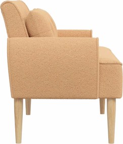 vidaXL Love seat με κουμπιά Μπεζ 117 x 67 x 77 εκ. Μπουκλέ