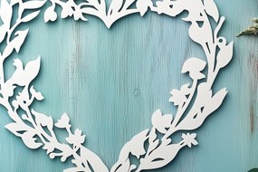 Σετ των 2 Intra απο ξύλο plywood 3mm-4mm πάχος – Paper Cut Heart Wreath Δίασταση  20x20 cm INTRAFABR-112936822