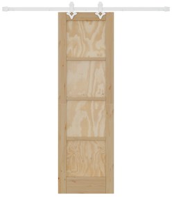 vidaXL Συρόμενη Πόρτα με Υλικά 61x198.5 εκ. Συμπαγές Ξύλο Πεύκου