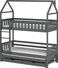 Παιδική Κουκέτα Σπιτάκι - IGA 80x200 graphite