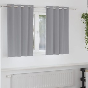 vidaXL Κουρτίνες με κουρτίνες 2 pcs Ανοιχτό γκρι Πολυεστέρας