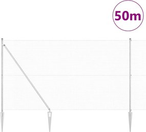 vidaXL Συρματόπλεγμα με ακίδες 50 x 1,5 m Ασημί Δίχτυ