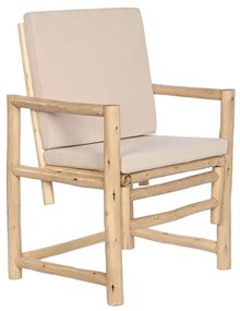 Κάθισμα Home ESPRIT Λευκό Μπεζ Φυσικό βαμβάκι 61 x 50 x 90 cm