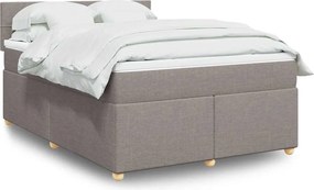 vidaXL Κρεβάτι Boxspring με Στρώμα Taupe 140x190 εκ. Υφασμάτινο