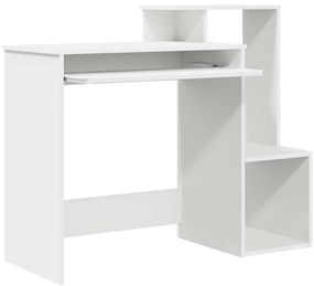 vidaXL Γραφείο με ράφι Λευκό 106 x 40 x 88.5 εκ Επεξεργασμένο ξύλο