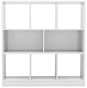 Βιβλιοθήκη Γυαλιστερό Λευκό 97,5x29,5x100 εκ. από Επεξ. Ξύλο - Λευκό