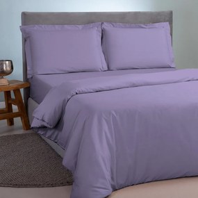 Παπλωματοθήκη Satin Plain Lila Aslanis Home King Size 260x240cm 100% Βαμβακοσατέν