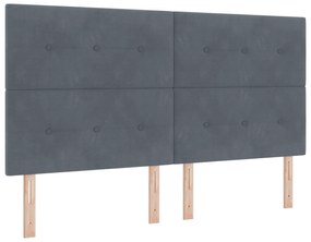 vidaXL Κρεβάτι Box Spring με Στρώμα Σκούρο Γκρι Super King Βελούδο